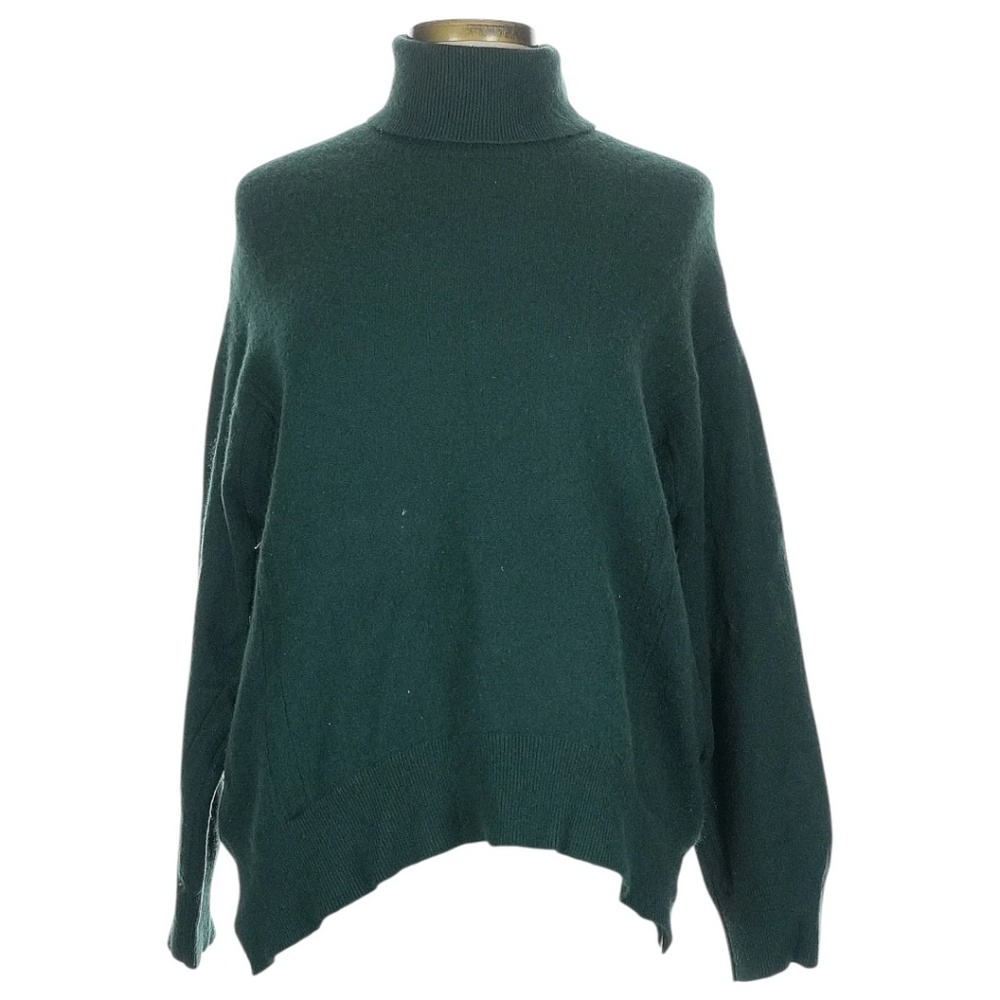 Reiss 100% Cashmere Forest Green Turtleneck Sweater Size Large